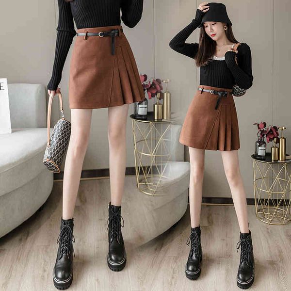 skirts autumn winter women high waist suede skirt with lining korean style short a line pleated ladies belt d1zb, Black
skirts autumn winter women high waist suede skirt with lining korean style short a line pleated ladies belt d1zb, Black