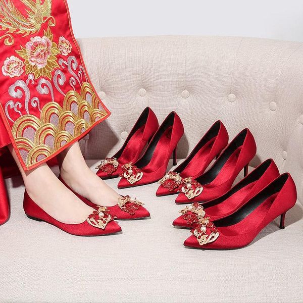 dress shoes chinese style wedding red high heels stiletto women's large size single, Black
dress shoes chinese style wedding red high heels stiletto women's large size single, Black