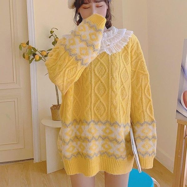 women's sweaters luck a sweet knitted sweater women autumn winter patchwork stripe pullover female kawaii loose korean, White;black
women's sweaters luck a sweet knitted sweater women autumn winter patchwork stripe pullover female kawaii loose korean, White;black