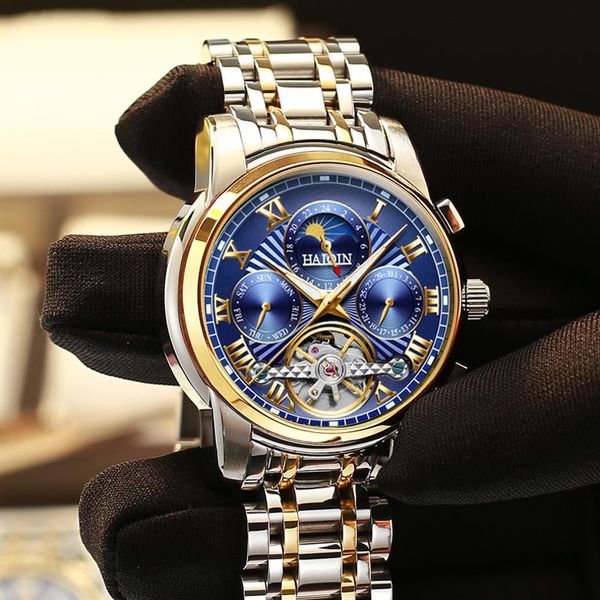 wristwatches haiqin design mens watches watch men's mechanical wrist tourbillon automatic for men reloj hombre, Slivery;brown
wristwatches haiqin design mens watches watch men's mechanical wrist tourbillon automatic for men reloj hombre, Slivery;brown