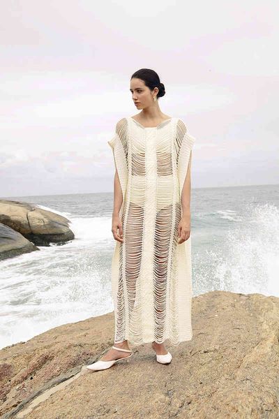 women's swimwear bohemian ripped summer maxi beach bikini cover up holiday vintage long robe knitted slim pareo 99tr, White;black
women's swimwear bohemian ripped summer maxi beach bikini cover up holiday vintage long robe knitted slim pareo 99tr, White;black