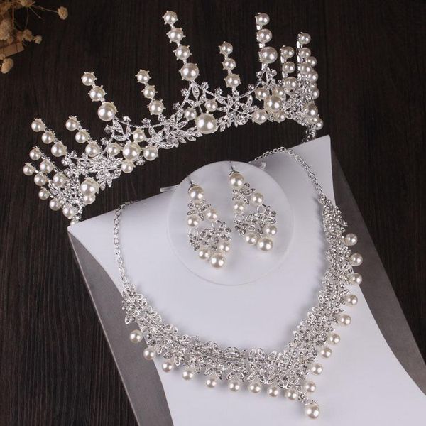 earrings & necklace wedding jewelry sets for women african beads pearl set fashion crystal dubai rhinestone bridal tiaras crown, Silver
earrings & necklace wedding jewelry sets for women african beads pearl set fashion crystal dubai rhinestone bridal tiaras crown, Silver