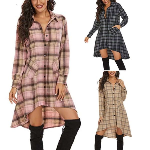 plaid irregular casual shirt welcome, White;black