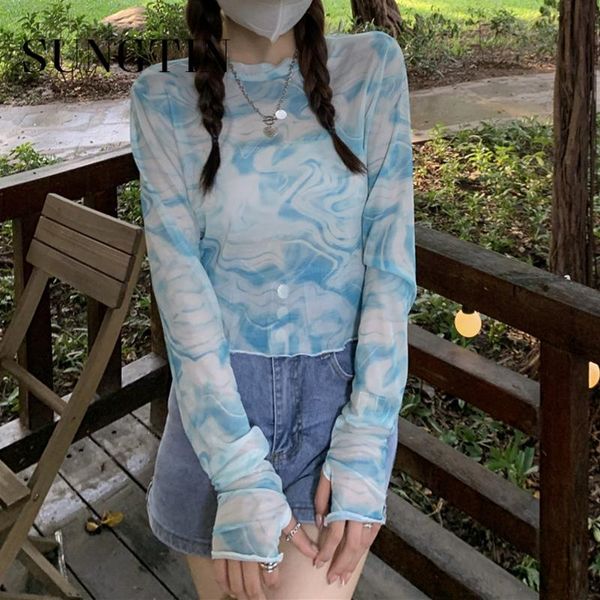 women's blouses & shirts sungtin summer tie dye short women korean fashion o neck long sleeve shirt thin bodycon cropped streetwear, White
women's blouses & shirts sungtin summer tie dye short women korean fashion o neck long sleeve shirt thin bodycon cropped streetwear, White