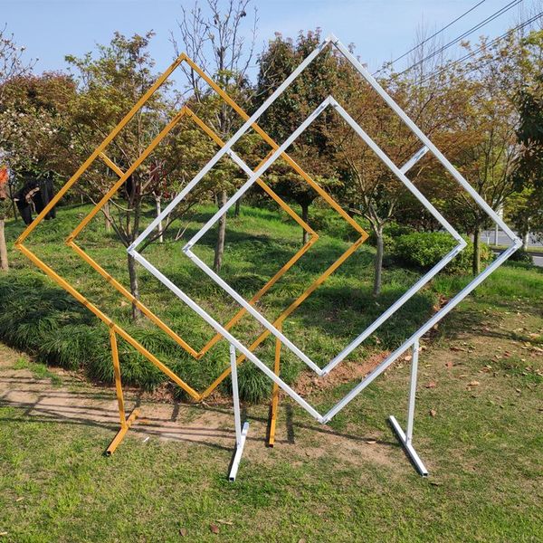 party decoration wedding arch wrought iron square quadrilateral shelf geometrical shape stage background supplies
party decoration wedding arch wrought iron square quadrilateral shelf geometrical shape stage background supplies