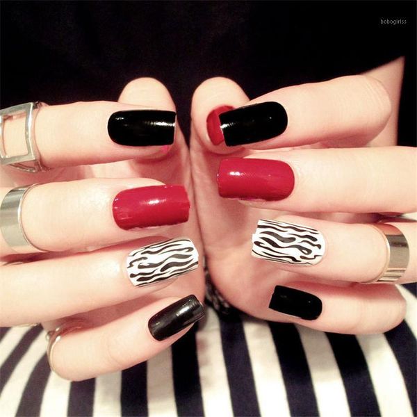 24pcs fashion long black wine red fake nail patch 3d charm diy art jewelry decorative tool1, Red;gold
24pcs fashion long black wine red fake nail patch 3d charm diy art jewelry decorative tool1, Red;gold