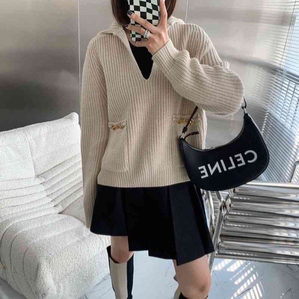 women's sweaters ce home french carriage chain apricot double pocket lapel long sleeve wool sweater autumn winter loose knit t2gs, White;black
women's sweaters ce home french carriage chain apricot double pocket lapel long sleeve wool sweater autumn winter loose knit t2gs, White;black
