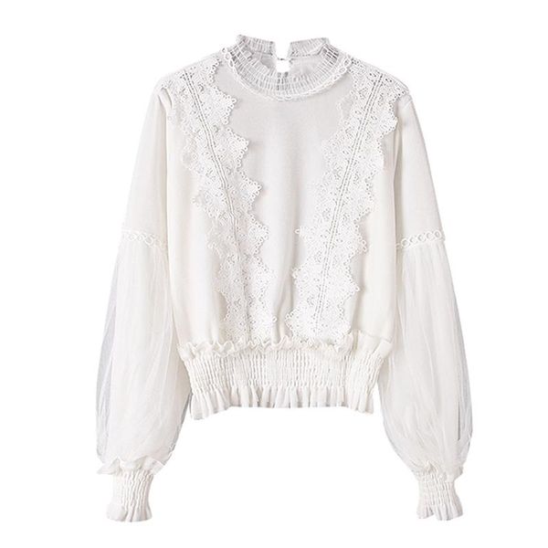 women's blouses & shirts perhaps u women velour velvet mesh full length sleeve puff solid stand neck sweet lace blouse white b0193
women's blouses & shirts perhaps u women velour velvet mesh full length sleeve puff solid stand neck sweet lace blouse white b0193