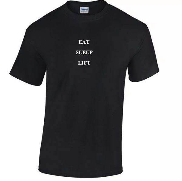 Eat Sleep Lift Gym Lifting Body Building Work Out Mens Cotton Black T-Shirt, White;black
Eat Sleep Lift Gym Lifting Body Building Work Out Mens Cotton Black T-Shirt, White;black