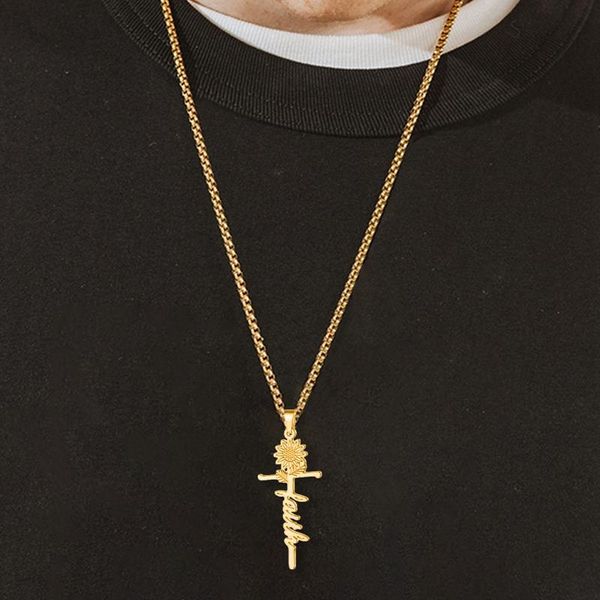 pendant necklaces cross necklace for women sunflower religious inspirational christian jewelry gifts, Silver
pendant necklaces cross necklace for women sunflower religious inspirational christian jewelry gifts, Silver