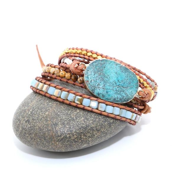 charm bracelets unique mixed natural stones gilded stone 5 strands wrap handmade boho bracelet women leather, Golden;silver
charm bracelets unique mixed natural stones gilded stone 5 strands wrap handmade boho bracelet women leather, Golden;silver