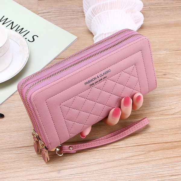 wallets wallet women 2021 long style women's hand holding casual mobile phone bag double zipper large capacity card, Red;black
wallets wallet women 2021 long style women's hand holding casual mobile phone bag double zipper large capacity card, Red;black