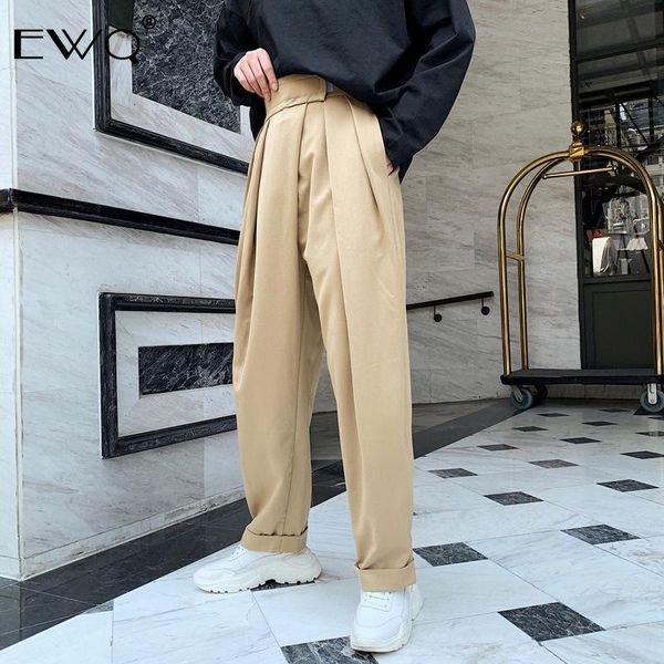 men's pants ewq / full length pleated polyester high elastic waist loose man's straight 2021 autumn vintage style temperament fs60, Black
men's pants ewq / full length pleated polyester high elastic waist loose man's straight 2021 autumn vintage style temperament fs60, Black