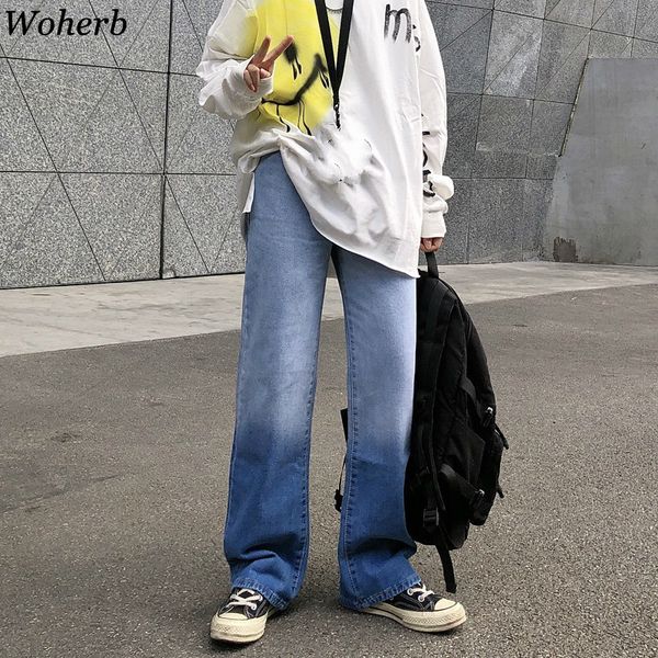women's jeans woherb gradient color women femme roupas chic denim casual wide leg patns streetwear straight trousers clothes 93694 es57, Blue
women's jeans woherb gradient color women femme roupas chic denim casual wide leg patns streetwear straight trousers clothes 93694 es57, Blue