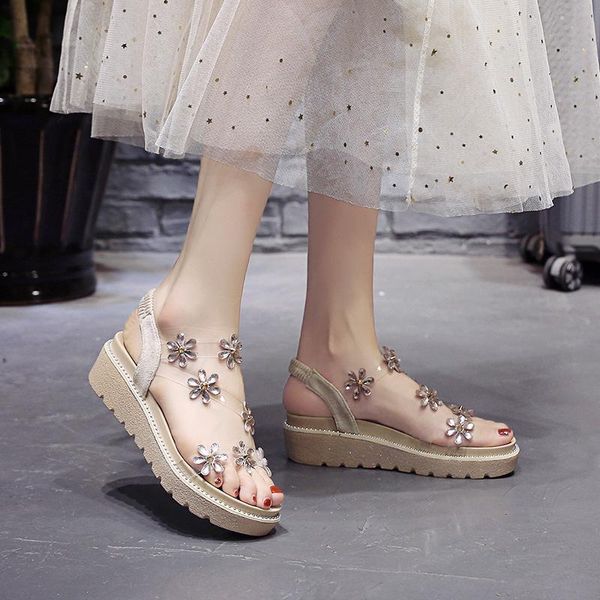sandals sweet and elegant rhinestone platform solid color ladies comfortable summer roman college wind transparent beach shoes., Black
sandals sweet and elegant rhinestone platform solid color ladies comfortable summer roman college wind transparent beach shoes., Black
