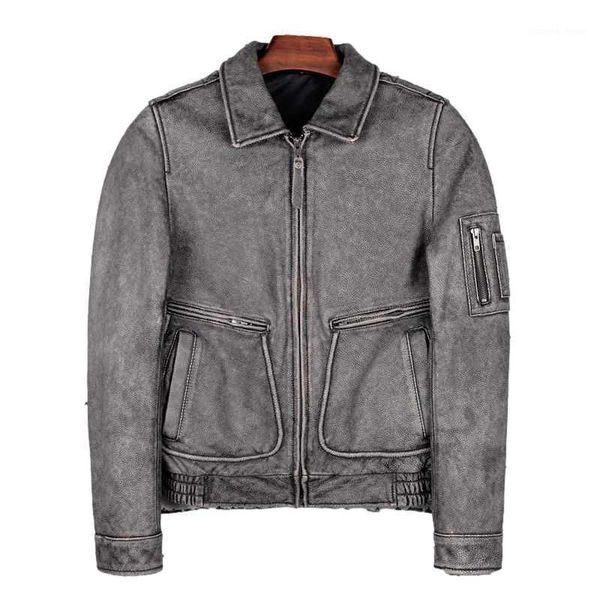 men's leather & faux 2021 vintage grey genuine jacket men military style plus size 4xl real natural cowhide autumn slim fit aviation co, Black
men's leather & faux 2021 vintage grey genuine jacket men military style plus size 4xl real natural cowhide autumn slim fit aviation co, Black
