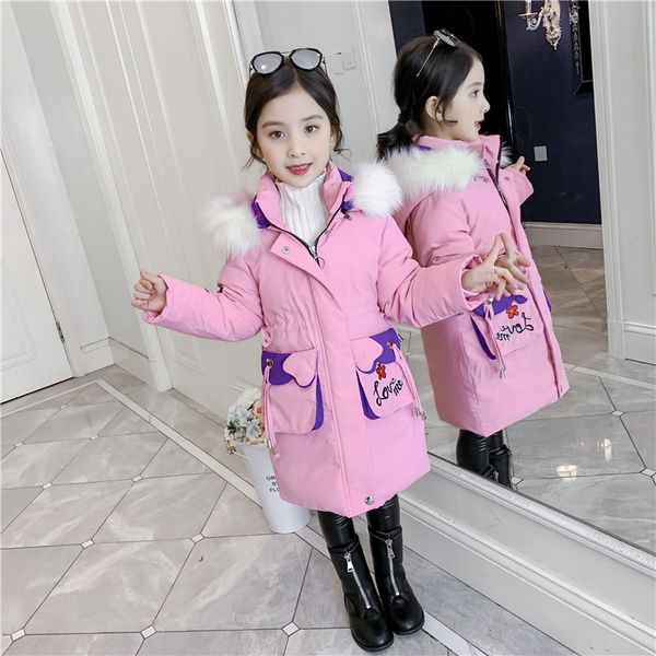 HOT Girls winter jacket thickened parka 4-13 years Cartoon Embroidered Big Pockets Big Fur Collar Hooded Cotton Jacket 4 colors, Black
HOT Girls winter jacket thickened parka 4-13 years Cartoon Embroidered Big Pockets Big Fur Collar Hooded Cotton Jacket 4 colors, Black