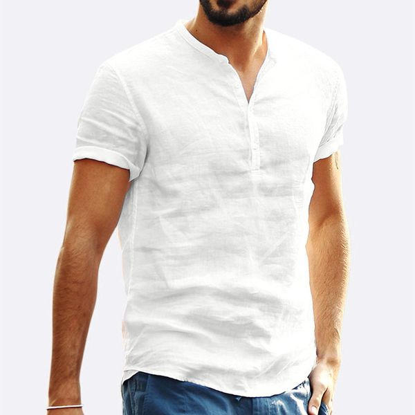 shirt men's baggy cotton linen blend solid color short sleeve retro t shirts v-neck loose blouse shirts for men, White;black
shirt men's baggy cotton linen blend solid color short sleeve retro t shirts v-neck loose blouse shirts for men, White;black