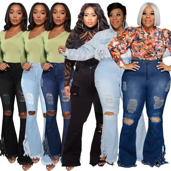 women's jeans shzq ins test women ripped plus size lady's nightclub wear high waist hollow out denim flared pants 2021 autumn ne, Blue
women's jeans shzq ins test women ripped plus size lady's nightclub wear high waist hollow out denim flared pants 2021 autumn ne, Blue