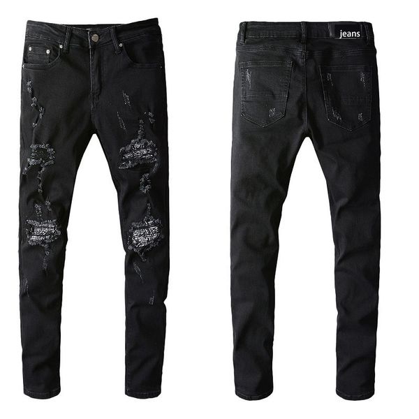 sokotoo men's black fold garment skinny ripped jeans streetwear pu leather patchwork stretch denim pants c1123, Blue
sokotoo men's black fold garment skinny ripped jeans streetwear pu leather patchwork stretch denim pants c1123, Blue
