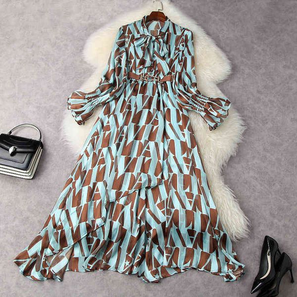 casual dresses european and american women's clothing spring flared long-sleeved bow collar fashion print flouncy dress 3bjm, Black;gray
casual dresses european and american women's clothing spring flared long-sleeved bow collar fashion print flouncy dress 3bjm, Black;gray