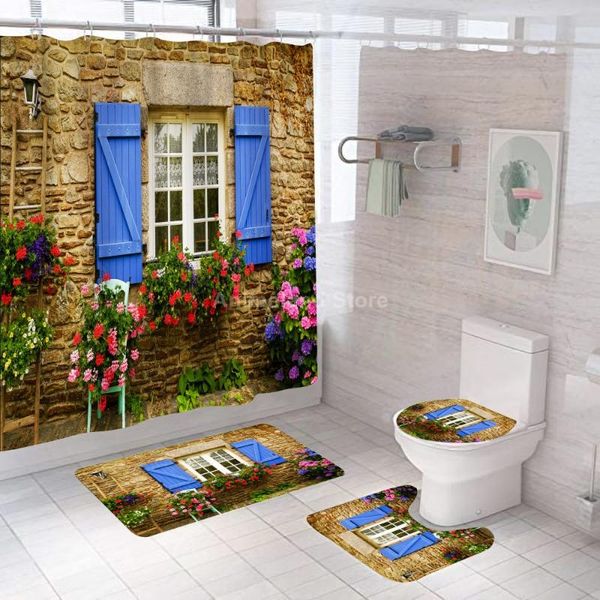 shower curtains flower window curtain with non slip rug mat bathroom waterproof polyester hooks fashion
shower curtains flower window curtain with non slip rug mat bathroom waterproof polyester hooks fashion