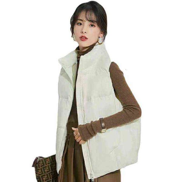 2021 autumn and winter down et women's korean version rivet stand collar vest short loose waistcoat, Black;white
2021 autumn and winter down et women's korean version rivet stand collar vest short loose waistcoat, Black;white