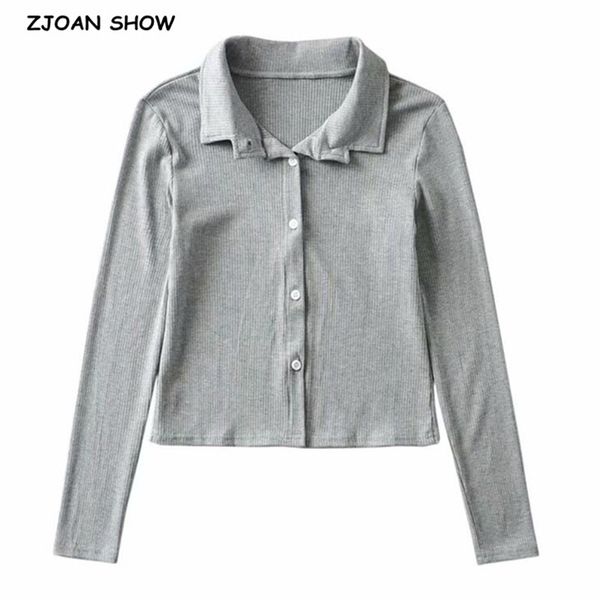 spring long sleeve lapel rib knitting t-shirt chic woman single-breasted buttons tee shirt casual navel 3 colors 210429, White
spring long sleeve lapel rib knitting t-shirt chic woman single-breasted buttons tee shirt casual navel 3 colors 210429, White