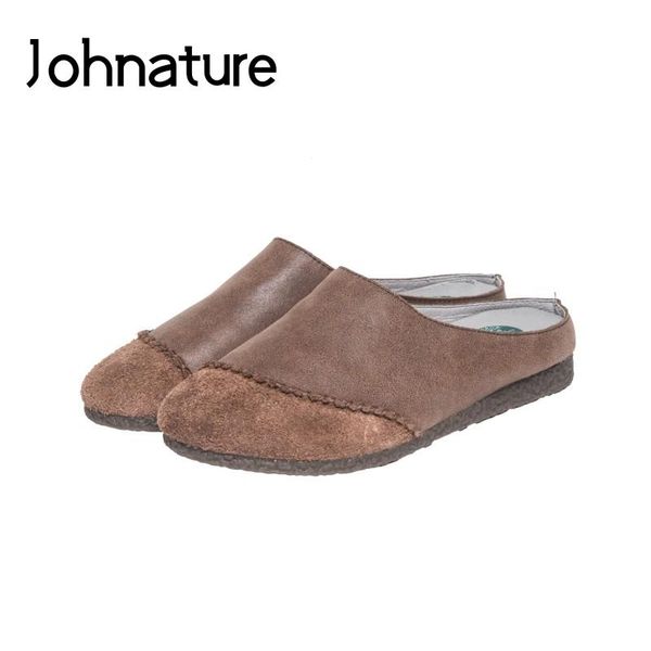 slippers johnature 2021 summer genuine leather outside casual retro turned-over edge flat with sandals women shoes, Black
slippers johnature 2021 summer genuine leather outside casual retro turned-over edge flat with sandals women shoes, Black
