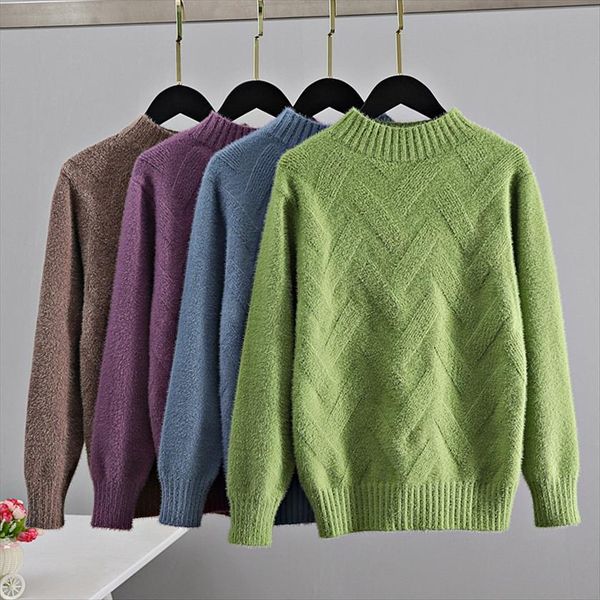 gigogou geomatric mink cashmere womens sweaters korea style elegant thick warm turtlenecks fall winter soft female jumper top, White;black
gigogou geomatric mink cashmere womens sweaters korea style elegant thick warm turtlenecks fall winter soft female jumper top, White;black