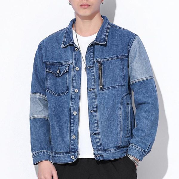 men's jackets streetwear denim motorcycle mens jacket men fashion biker retro coat patchwork turn down collar jeans top, Black;brown
men's jackets streetwear denim motorcycle mens jacket men fashion biker retro coat patchwork turn down collar jeans top, Black;brown