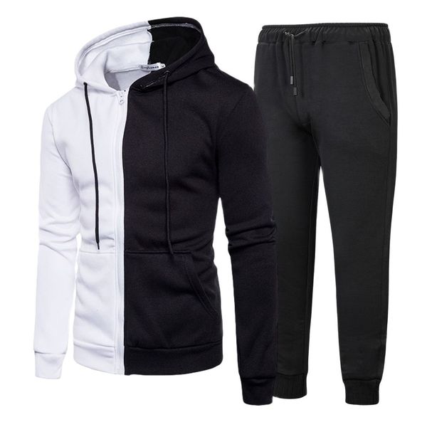 spring and autumn men's cardigan sweater suit youth hooded casual personality sportswear two-piece men tracksuit, Gray
spring and autumn men's cardigan sweater suit youth hooded casual personality sportswear two-piece men tracksuit, Gray