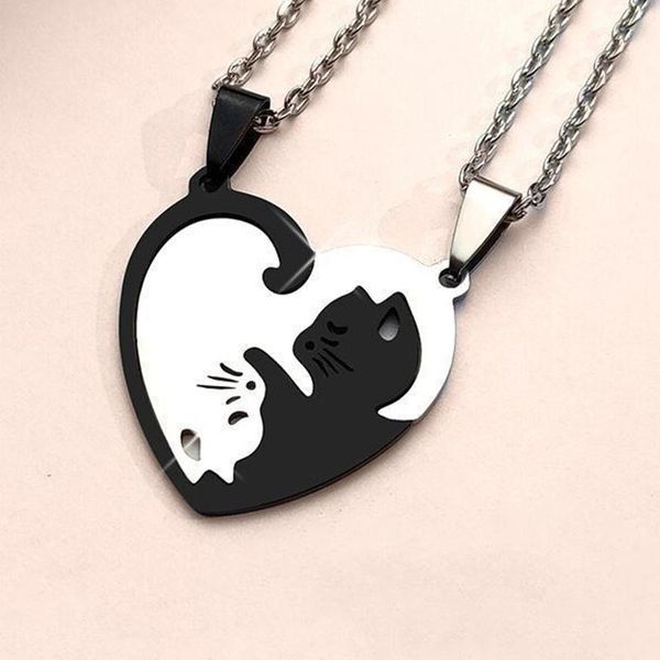 chains couple necklace men & women fashion jewelry wholesale stainless steel hug cat stitching pendant trendy, Silver
chains couple necklace men & women fashion jewelry wholesale stainless steel hug cat stitching pendant trendy, Silver