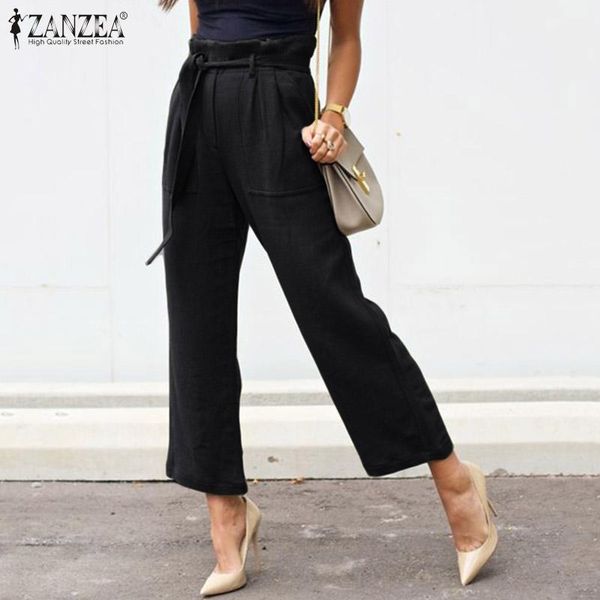 women's pants & capris zanzea fashion lady office ol 2021 elegant women ruffles high waist long casual belted trousers streetwear plus, Black;white
women's pants & capris zanzea fashion lady office ol 2021 elegant women ruffles high waist long casual belted trousers streetwear plus, Black;white