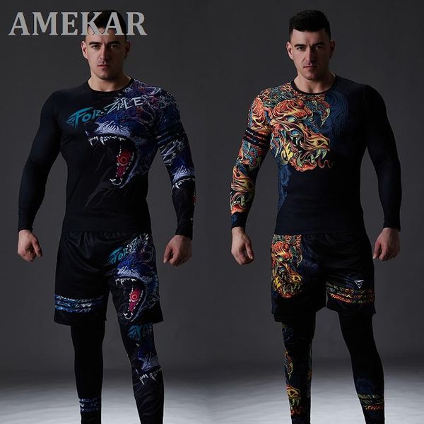 men's tracksuits chinese style tracksuit gym fitness compression sports suit clothes running jogging sport wear exercise workout set, Gray 
men's tracksuits chinese style tracksuit gym fitness compression sports suit clothes running jogging sport wear exercise workout set, Gray