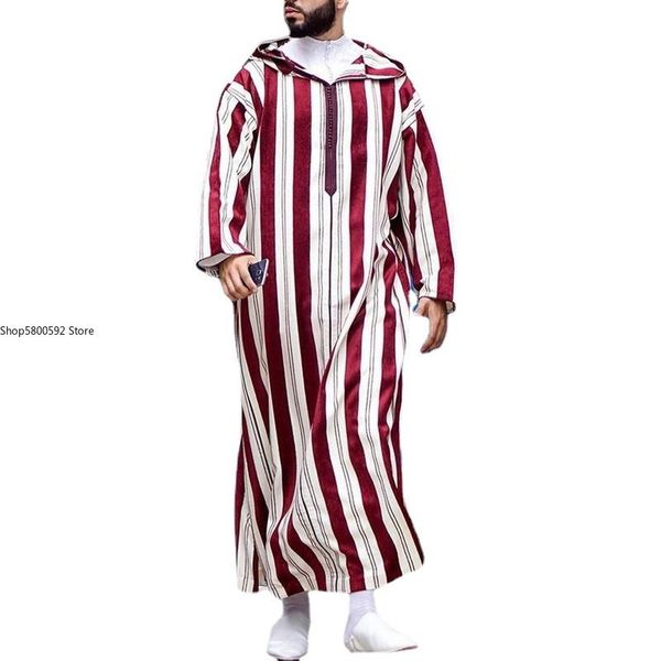 men's casual shirts muslim ethnic style thin striped hooded summer and autumn long-sleeved fashion long shirt, White;black
men's casual shirts muslim ethnic style thin striped hooded summer and autumn long-sleeved fashion long shirt, White;black