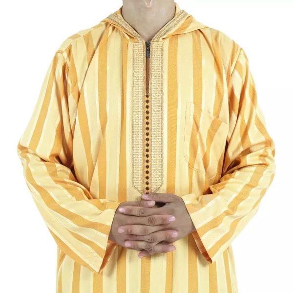 ethnic clothing islamic men man muslim moroccan hooded design cotton and linen striped robe, Red
ethnic clothing islamic men man muslim moroccan hooded design cotton and linen striped robe, Red