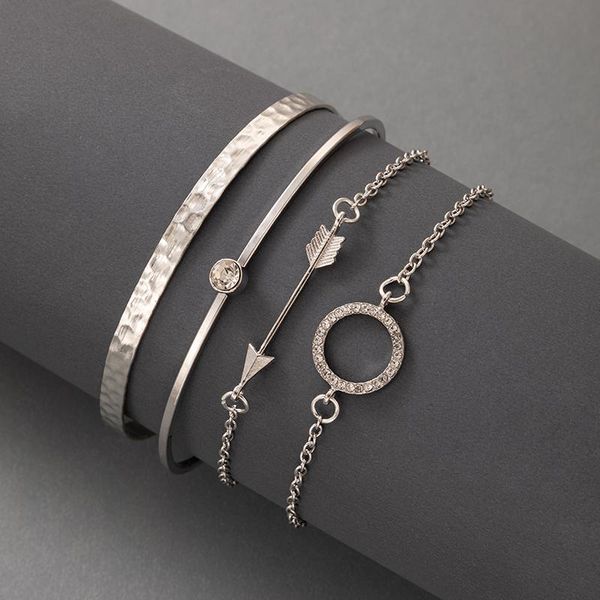 charm bracelets 4pcs/set vintage crystal stone for women silver color geometry hollow arrow bangle jewelry accessories 6845, Golden;silver
charm bracelets 4pcs/set vintage crystal stone for women silver color geometry hollow arrow bangle jewelry accessories 6845, Golden;silver