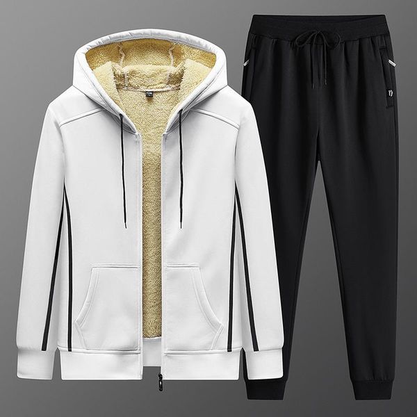 jogging clothing men's fleece tracksuit 2021 winter hooded two piece keep warm loose men casual pants sweatshirts sport suit clothes, Black;red
jogging clothing men's fleece tracksuit 2021 winter hooded two piece keep warm loose men casual pants sweatshirts sport suit clothes, Black;red