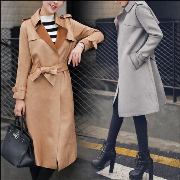 women's trench coats -xxl windbreaker female long section autumn and winter england coat fashion temperament slim suede jacket, Tan;black
women's trench coats -xxl windbreaker female long section autumn and winter england coat fashion temperament slim suede jacket, Tan;black