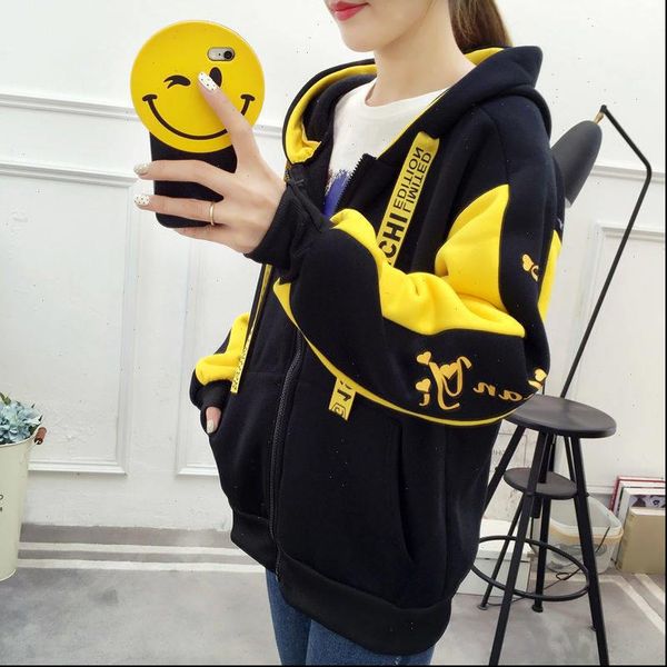 autumn women hoodie winter womens sweatshirts plus velvet thickening hooded korean version of the couple zipper jacket harajuku, Black
autumn women hoodie winter womens sweatshirts plus velvet thickening hooded korean version of the couple zipper jacket harajuku, Black