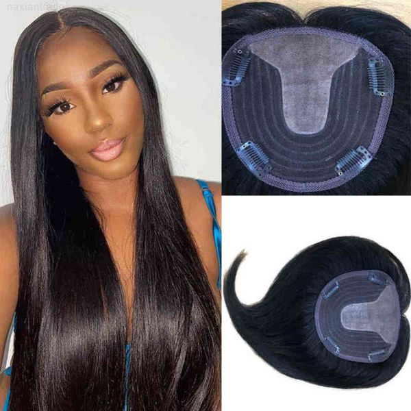 10inch-14inch machine made silk base hu toupee with bang women middle part with clips for ls hair, Black
10inch-14inch machine made silk base hu toupee with bang women middle part with clips for ls hair, Black