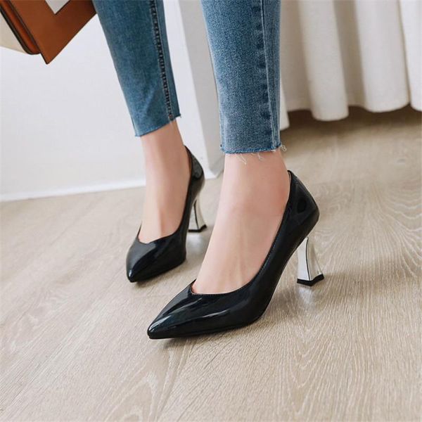 dress shoes pxelena elegant slip on pumps office lady party woman celebrity pointy toe thin high heels plus size spring, Black
dress shoes pxelena elegant slip on pumps office lady party woman celebrity pointy toe thin high heels plus size spring, Black