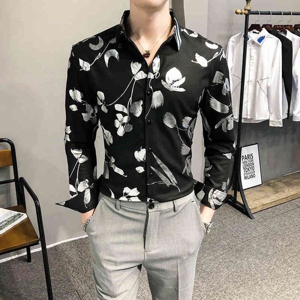 t shirts mode tan floral tuxedo for men's clothes spring 2021 thin casual fit long sleeve homme 3xl 37va, White;black
t shirts mode tan floral tuxedo for men's clothes spring 2021 thin casual fit long sleeve homme 3xl 37va, White;black