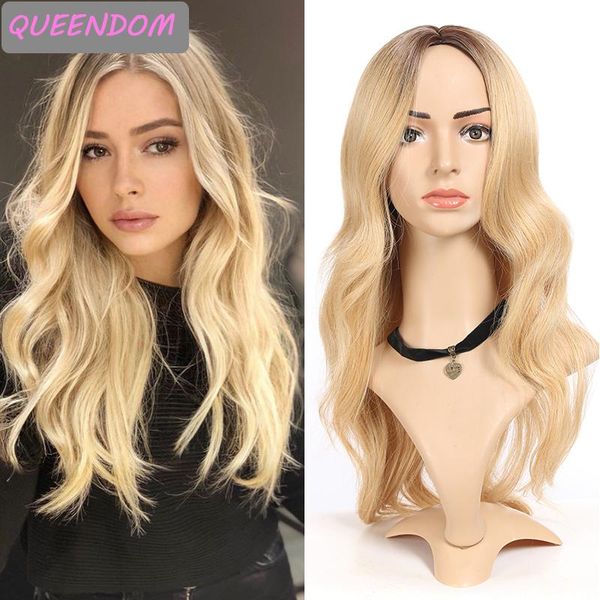 synthetic wigs 18 inch long blonde natural wave wig omber body women's heat resistant middle part daily cosplay, Black
synthetic wigs 18 inch long blonde natural wave wig omber body women's heat resistant middle part daily cosplay, Black