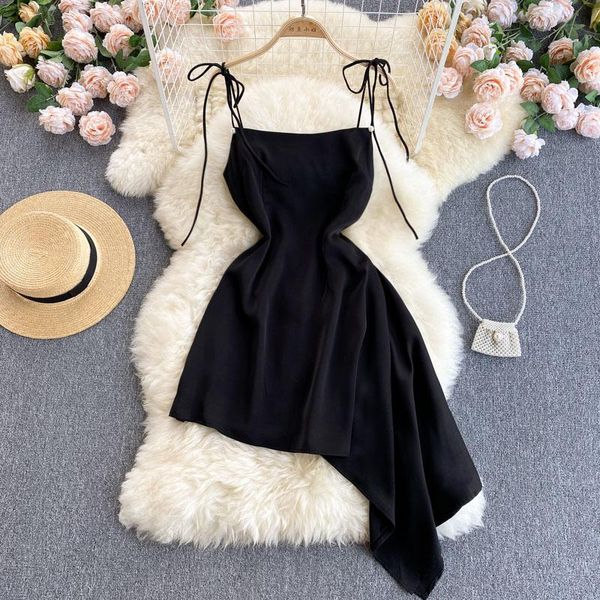 casual dresses gagaok lady's temperament dress 2021 summer design irregular hem slim vintage spaghetti strap chiffon, Black;gray
casual dresses gagaok lady's temperament dress 2021 summer design irregular hem slim vintage spaghetti strap chiffon, Black;gray