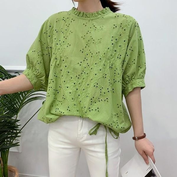 women's blouses & shirts sweet japan style hollow embroidery flower women casual daily wear airuibao346, White
women's blouses & shirts sweet japan style hollow embroidery flower women casual daily wear airuibao346, White