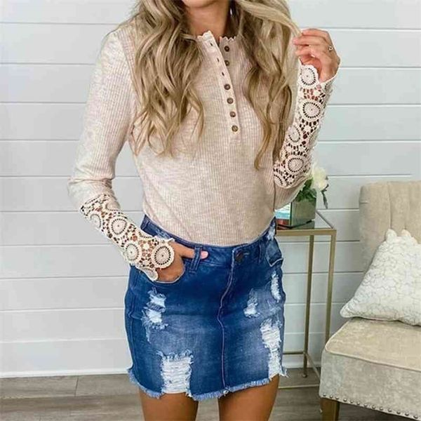 women autumn knitted lace patchwork solid t-shirt button v neck long sleeve slim t shirt pullover tshirt harajuku tees 210520, White
women autumn knitted lace patchwork solid t-shirt button v neck long sleeve slim t shirt pullover tshirt harajuku tees 210520, White