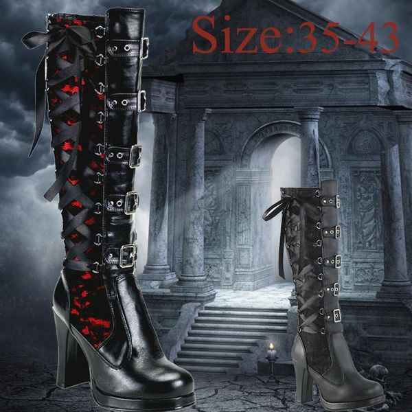 boots fashion halloween booties women cosplay cross tied leather high heels lace up shoes kneeth platform gothic bows boot, Black
boots fashion halloween booties women cosplay cross tied leather high heels lace up shoes kneeth platform gothic bows boot, Black