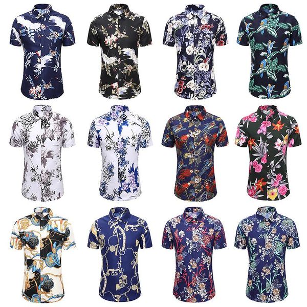 men's casual shirts many choices fashion men printed floral short sleeve shirt soft thin spring summer holiday wear high street style, White;black
men's casual shirts many choices fashion men printed floral short sleeve shirt soft thin spring summer holiday wear high street style, White;black